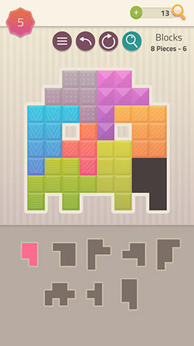 Gameplay of the Tangrams and blocks for Android phone or tablet.