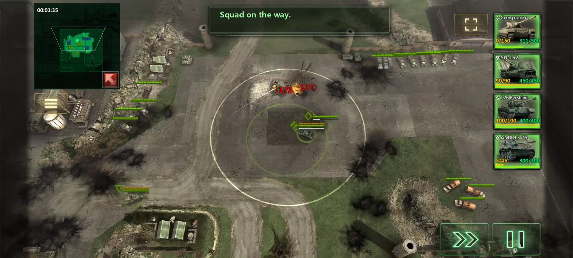 Gameplay of the Tanks Charge: Online PvP Arena for Android phone or tablet.