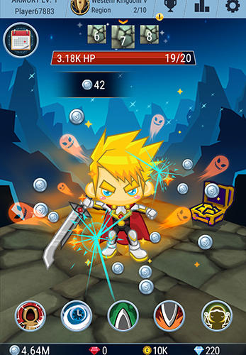 Gameplay of the Tap adventure hero for Android phone or tablet.