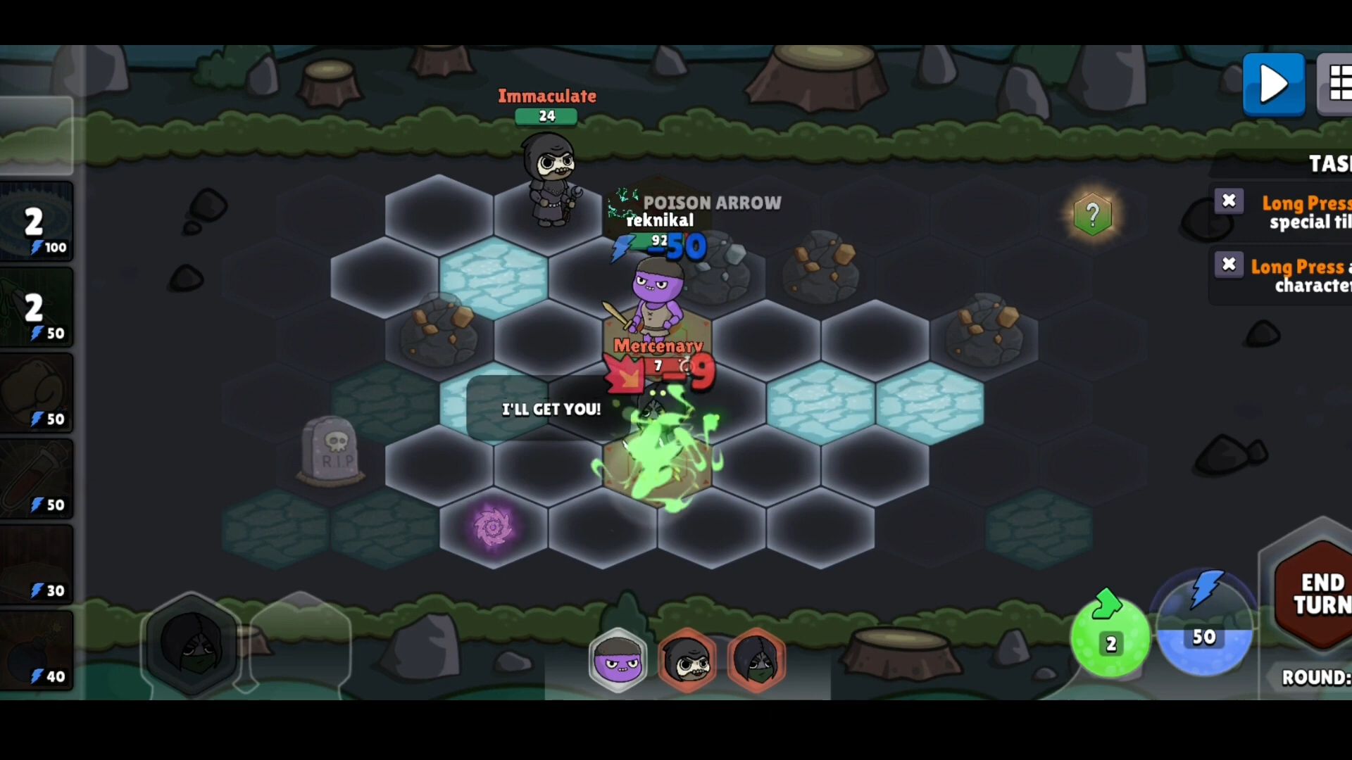 Gameplay of the Terramorphers: Turn Based RPG for Android phone or tablet.