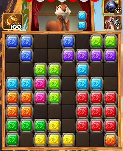 Gameplay of the The nut job block puzzle for Android phone or tablet.