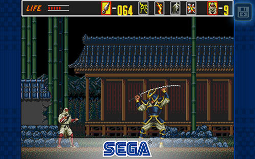 Gameplay of the The revenge of shinobi for Android phone or tablet.