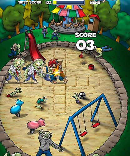 Gameplay of the The zombie smasher for Android phone or tablet.
