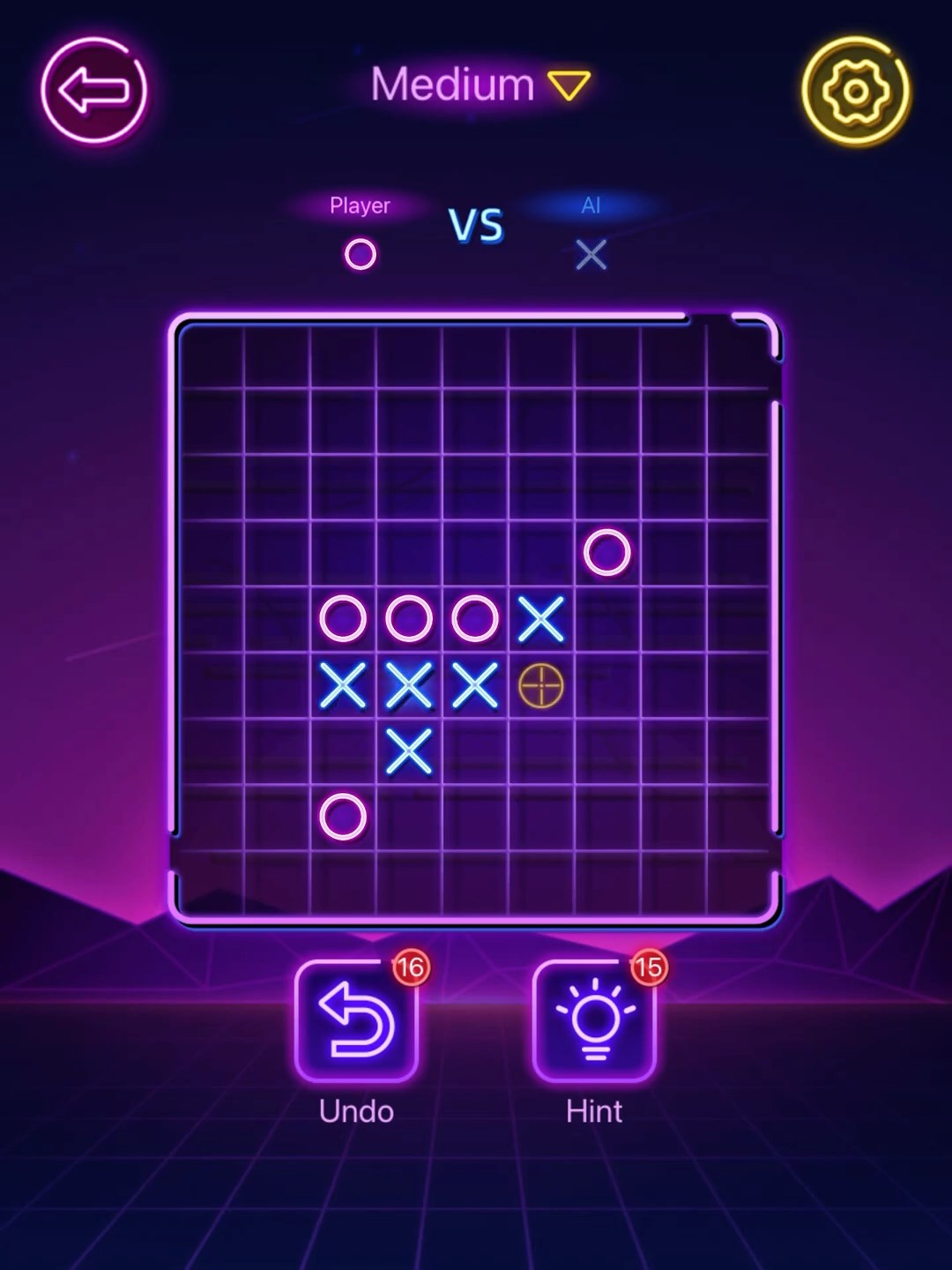 Gameplay of the Tic Tac Toe - 2 Player XO for Android phone or tablet.