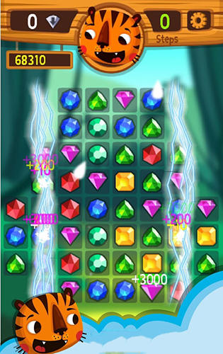 Gameplay of the Tiger: The gems hunter match 3 for Android phone or tablet.