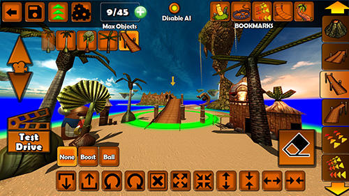 Gameplay of the Tiki kart island for Android phone or tablet.