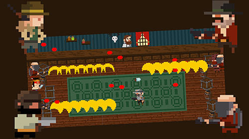 Gameplay of the Tiny Wild West: Endless 8-bit pixel bullet hell for Android phone or tablet.