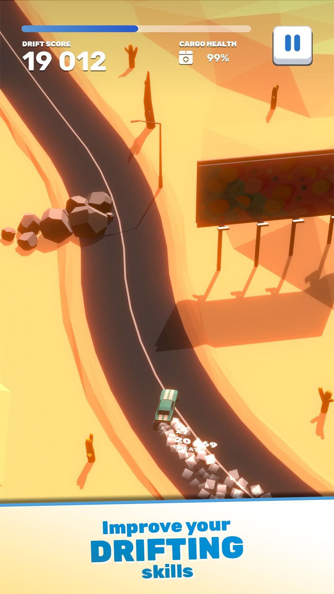 Gameplay of the Tofu Drifter for Android phone or tablet.