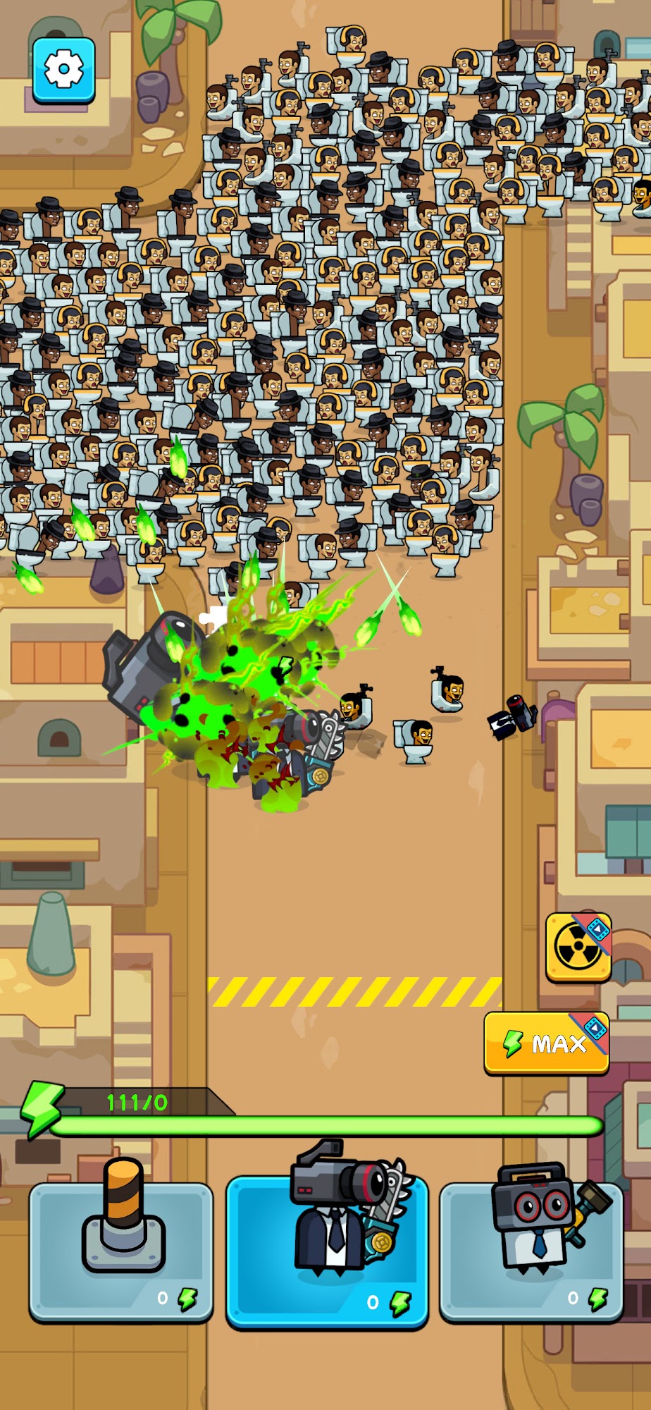 Gameplay of the Toilet Defense for Android phone or tablet.