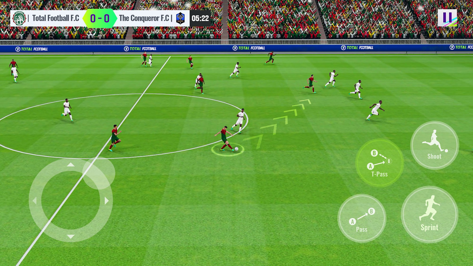 Gameplay of the Total Football for Android phone or tablet.