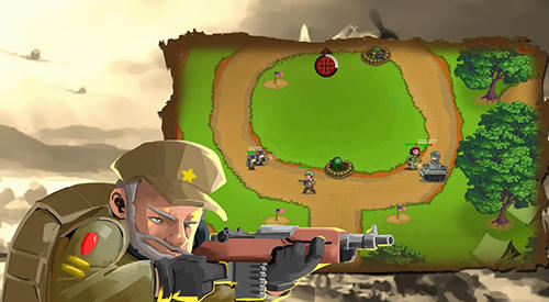 Gameplay of the Tower defense: Clash of WW2 for Android phone or tablet.