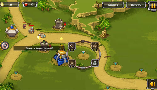 Gameplay of the Tower defense: Kingdom wars for Android phone or tablet.