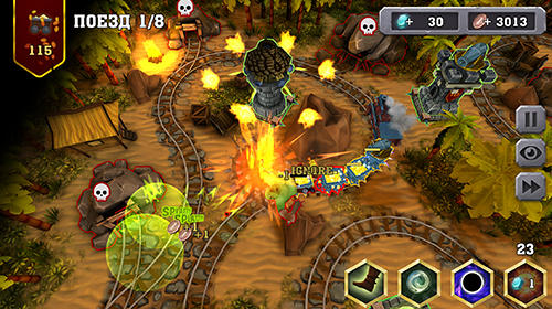 Gameplay of the Train tower defense for Android phone or tablet.