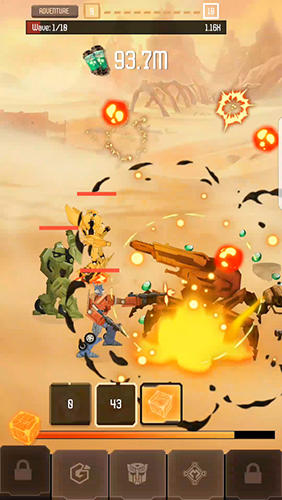 Gameplay of the Transformers arena for Android phone or tablet.