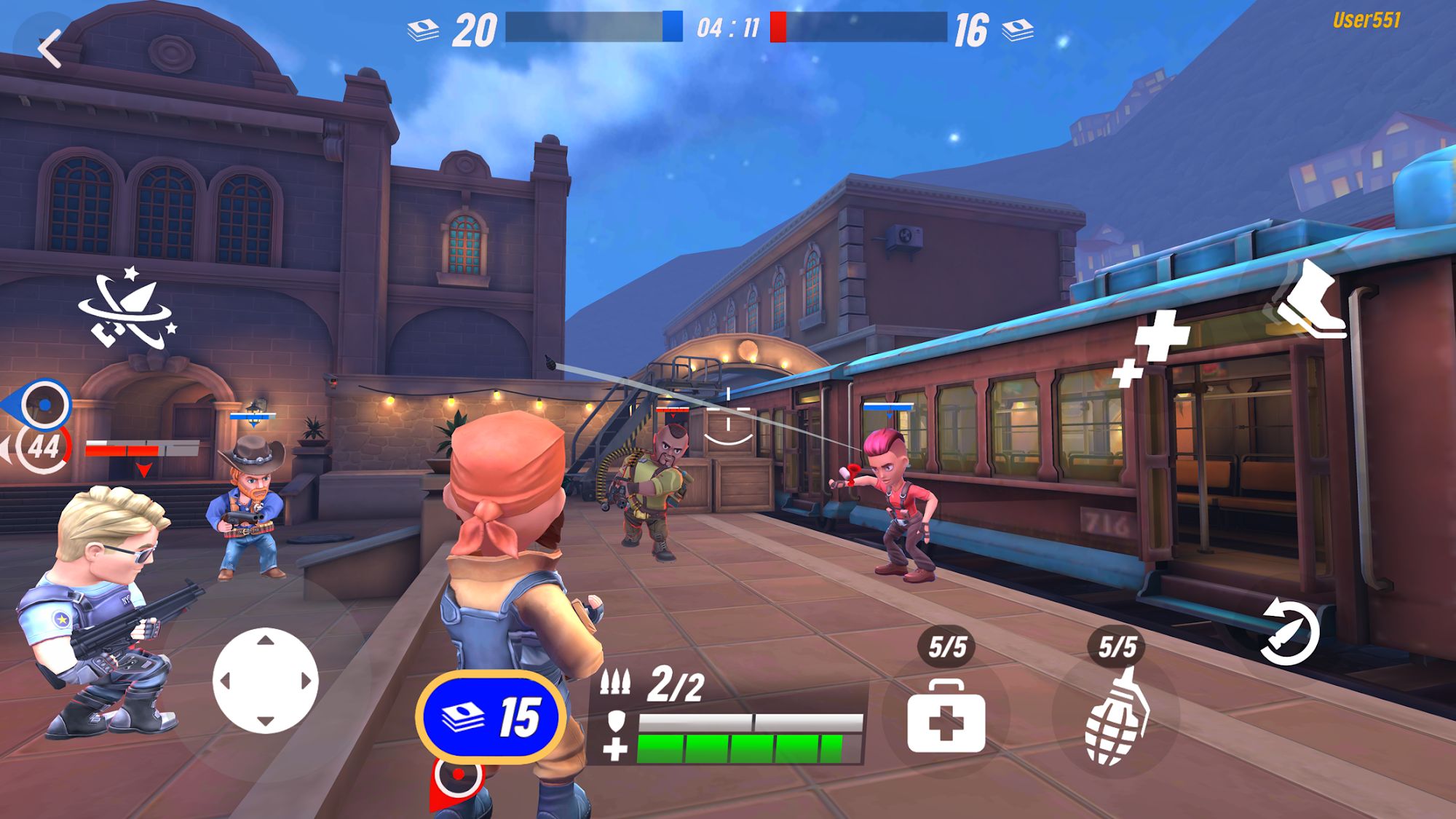 Gameplay of the Trooper Shooter: 5v5 Co-op TPS for Android phone or tablet.