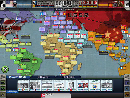 Gameplay of the Twilight struggle for Android phone or tablet.