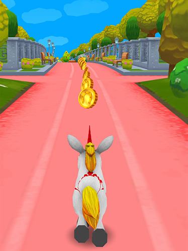 Gameplay of the Unicorn runner 3D: Horse run for Android phone or tablet.