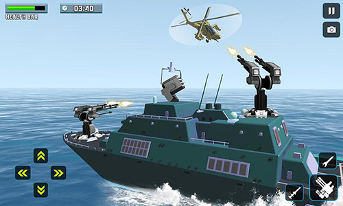 Gameplay of the US army ship battle simulator for Android phone or tablet.