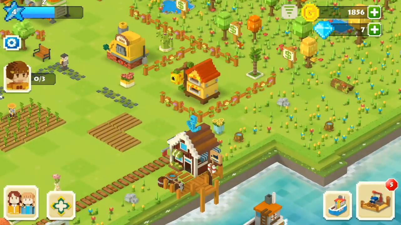 Gameplay of the Voxel Farm Island - Dream Island for Android phone or tablet.