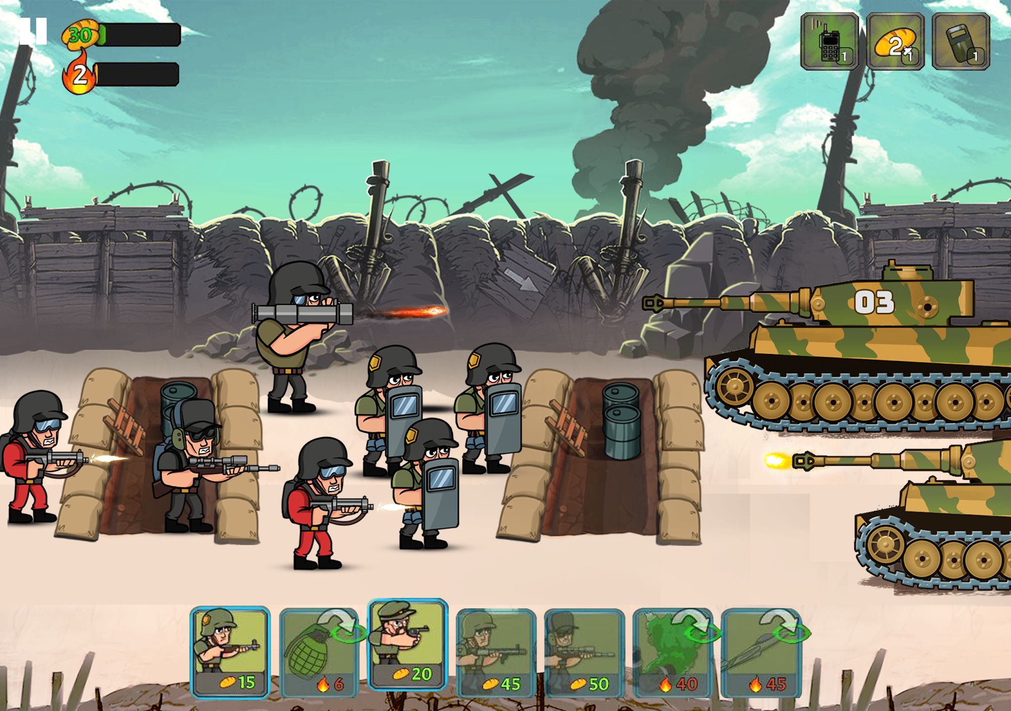 Gameplay of the War Strategy Game: RTS WW2 for Android phone or tablet.