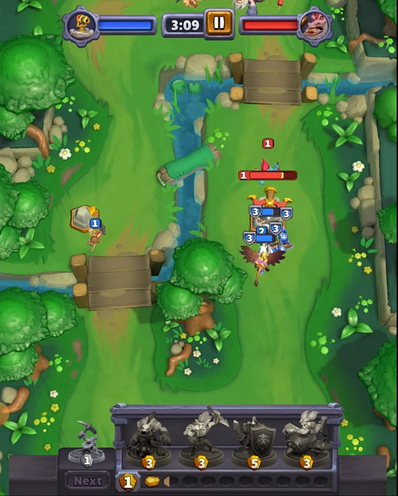 Gameplay of the Warcraft Arclight Rumble for Android phone or tablet.