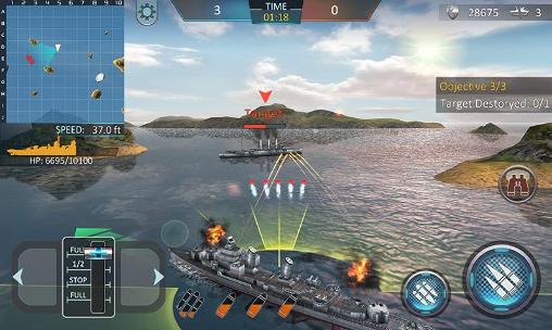 Gameplay of the Warship attack 3D for Android phone or tablet.