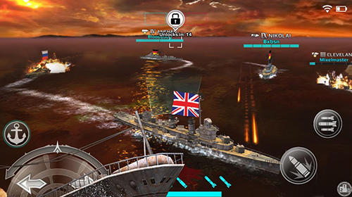 Gameplay of the Warship fury: World of warships for Android phone or tablet.