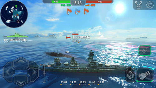 Gameplay of the Warships universe: Naval battle for Android phone or tablet.