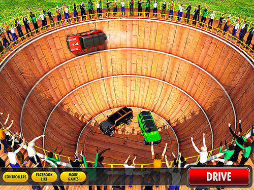 Gameplay of the Well of death Prado stunt ride for Android phone or tablet.