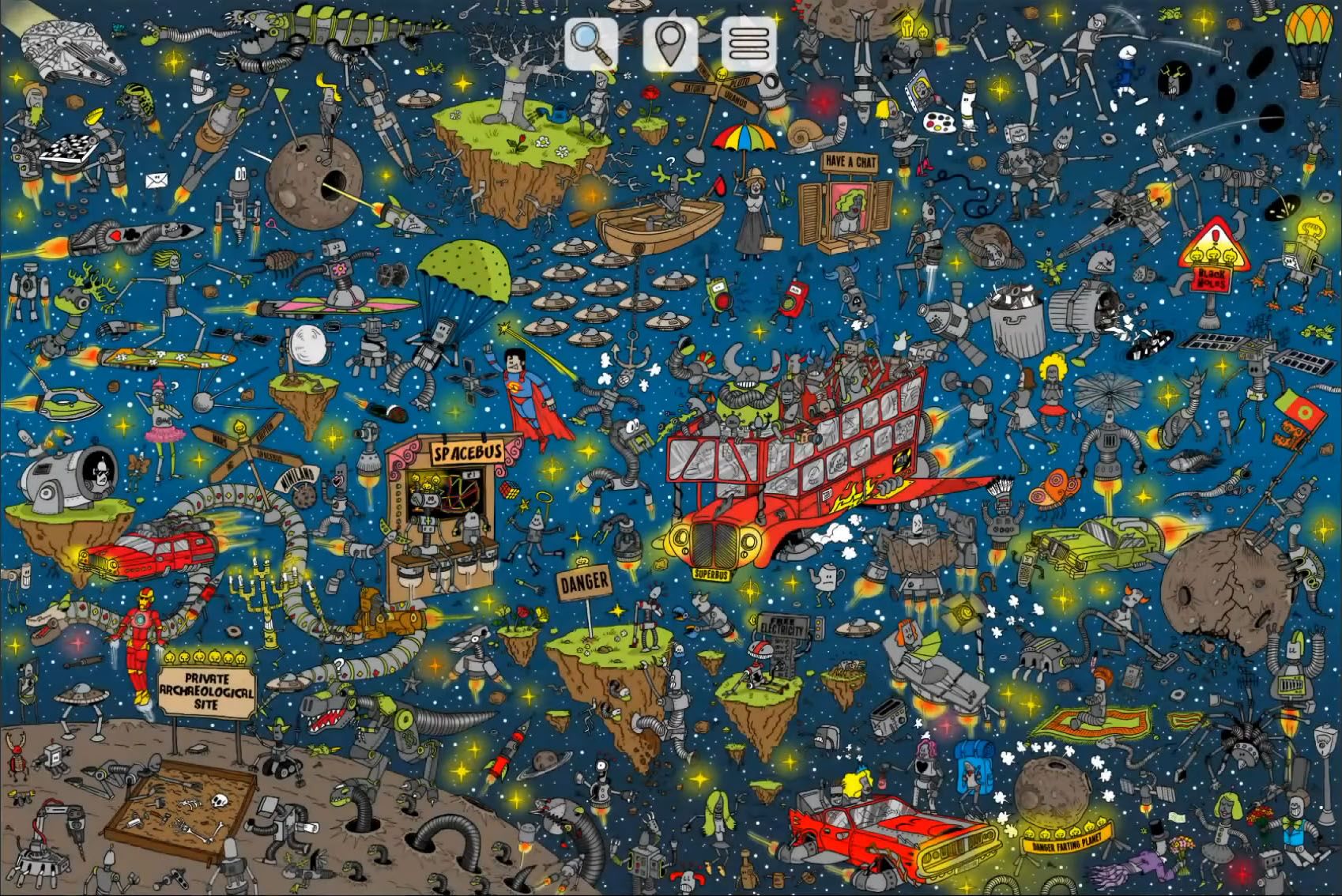 Gameplay of the Where’s Droid? for Android phone or tablet.