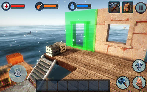 Gameplay of the Winter survival on raft 3D for Android phone or tablet.