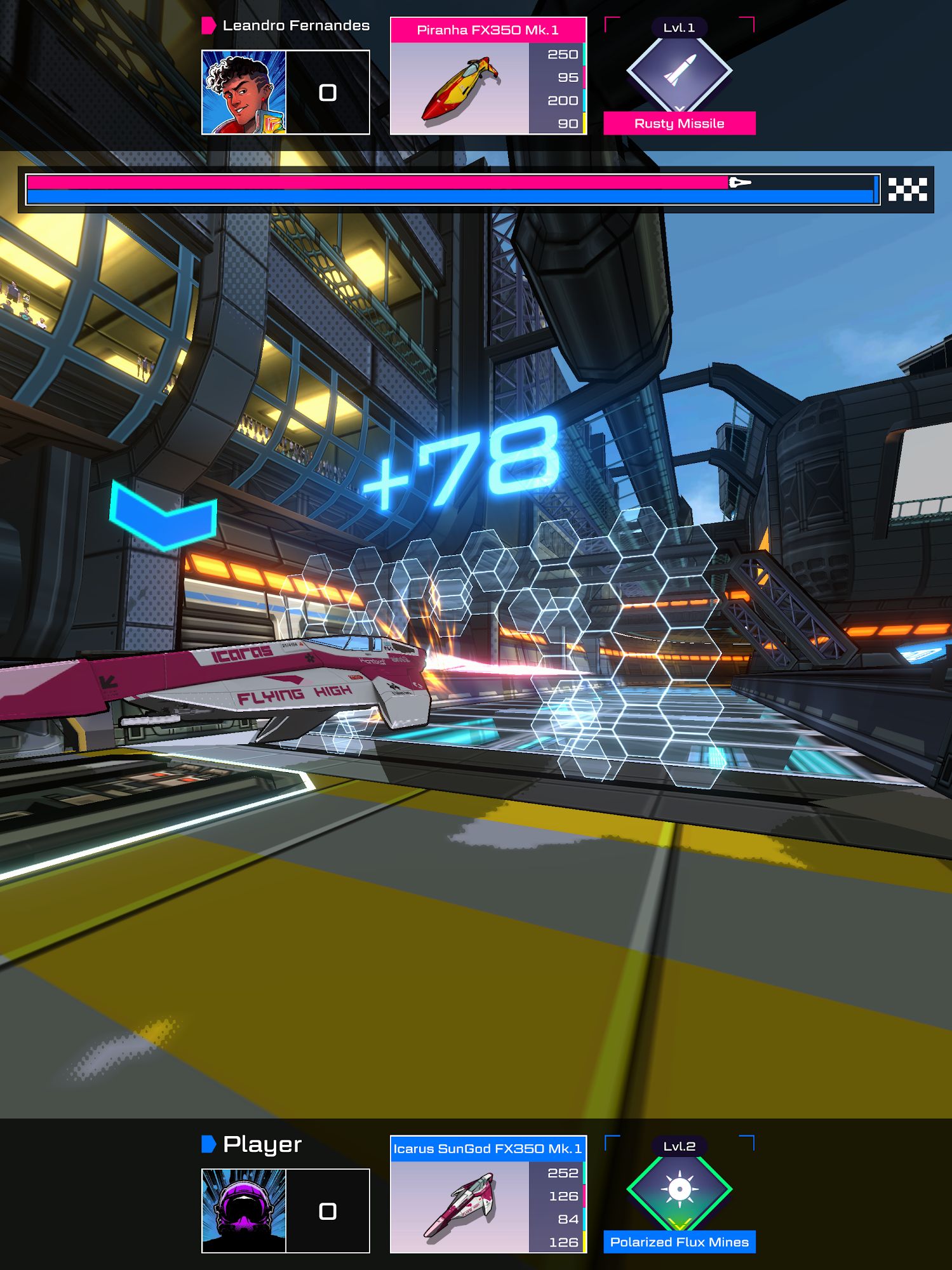 Gameplay of the wipEout Rush for Android phone or tablet.
