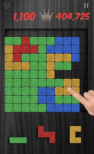 Gameplay of the Woodblox puzzle: Wood block wooden puzzle game for Android phone or tablet.