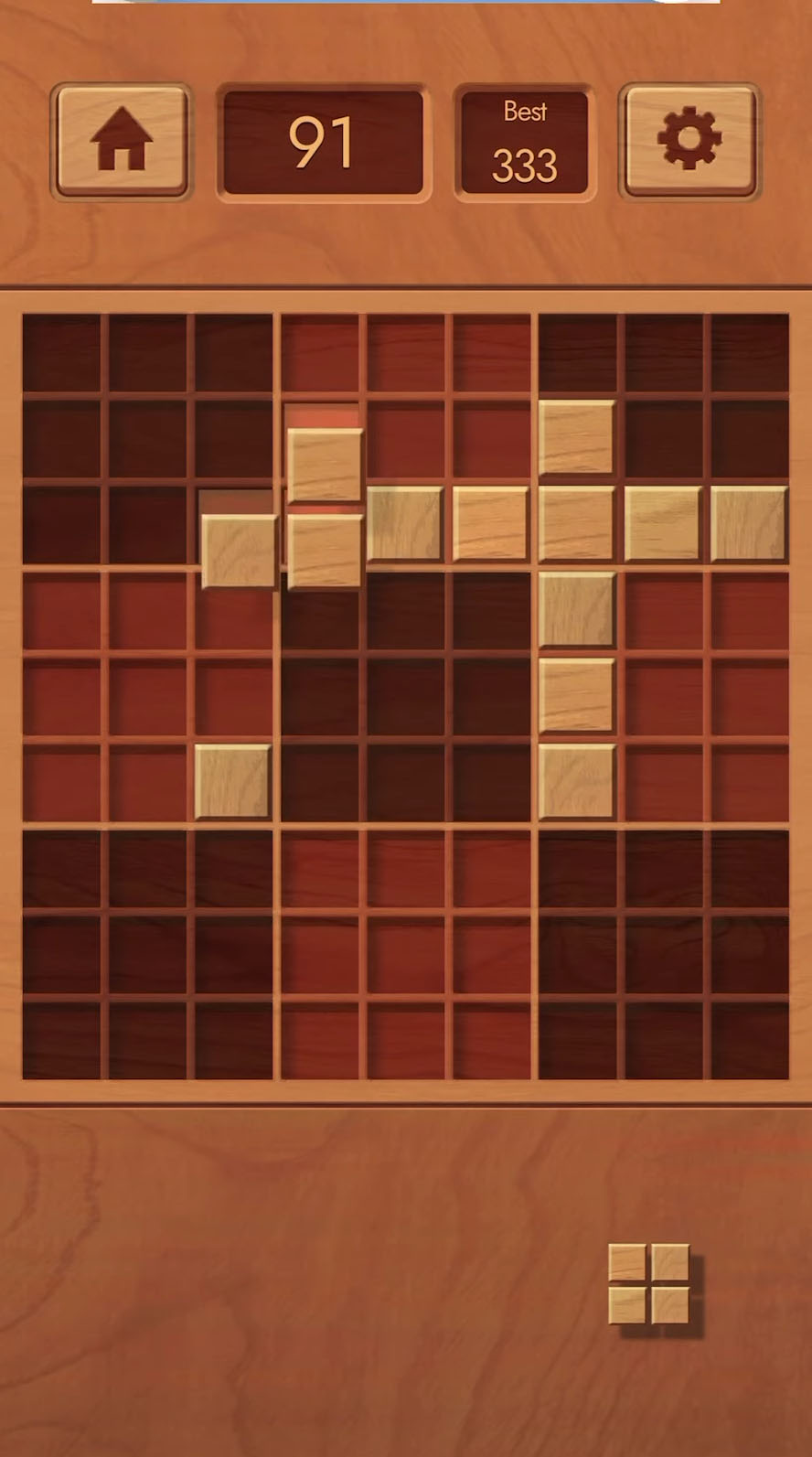 Gameplay of the Woodoku - Wood Block Puzzles for Android phone or tablet.