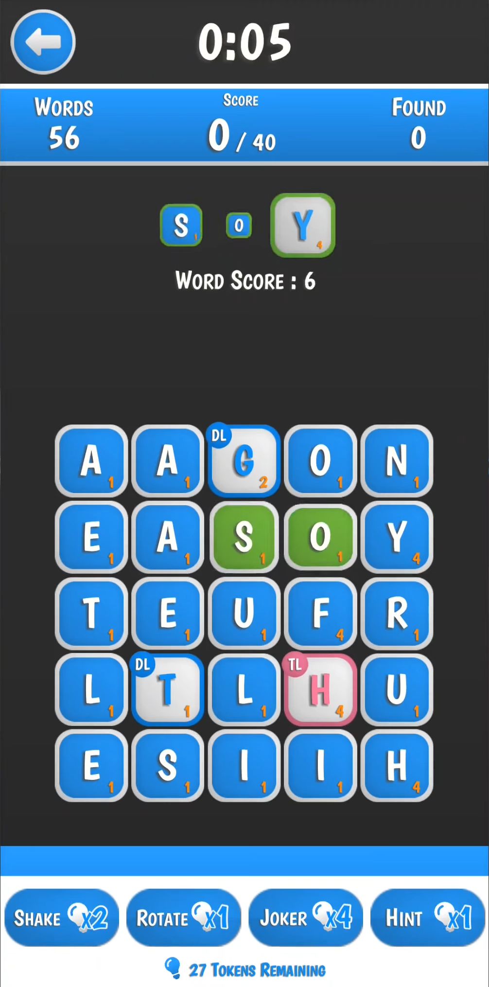 Gameplay of the Wordle for Android phone or tablet.