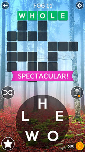 Gameplay of the Wordscapes for Android phone or tablet.