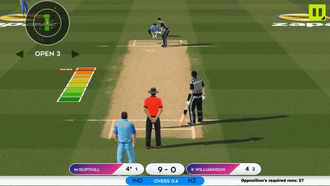 Gameplay of the World Cricket Premier League for Android phone or tablet.