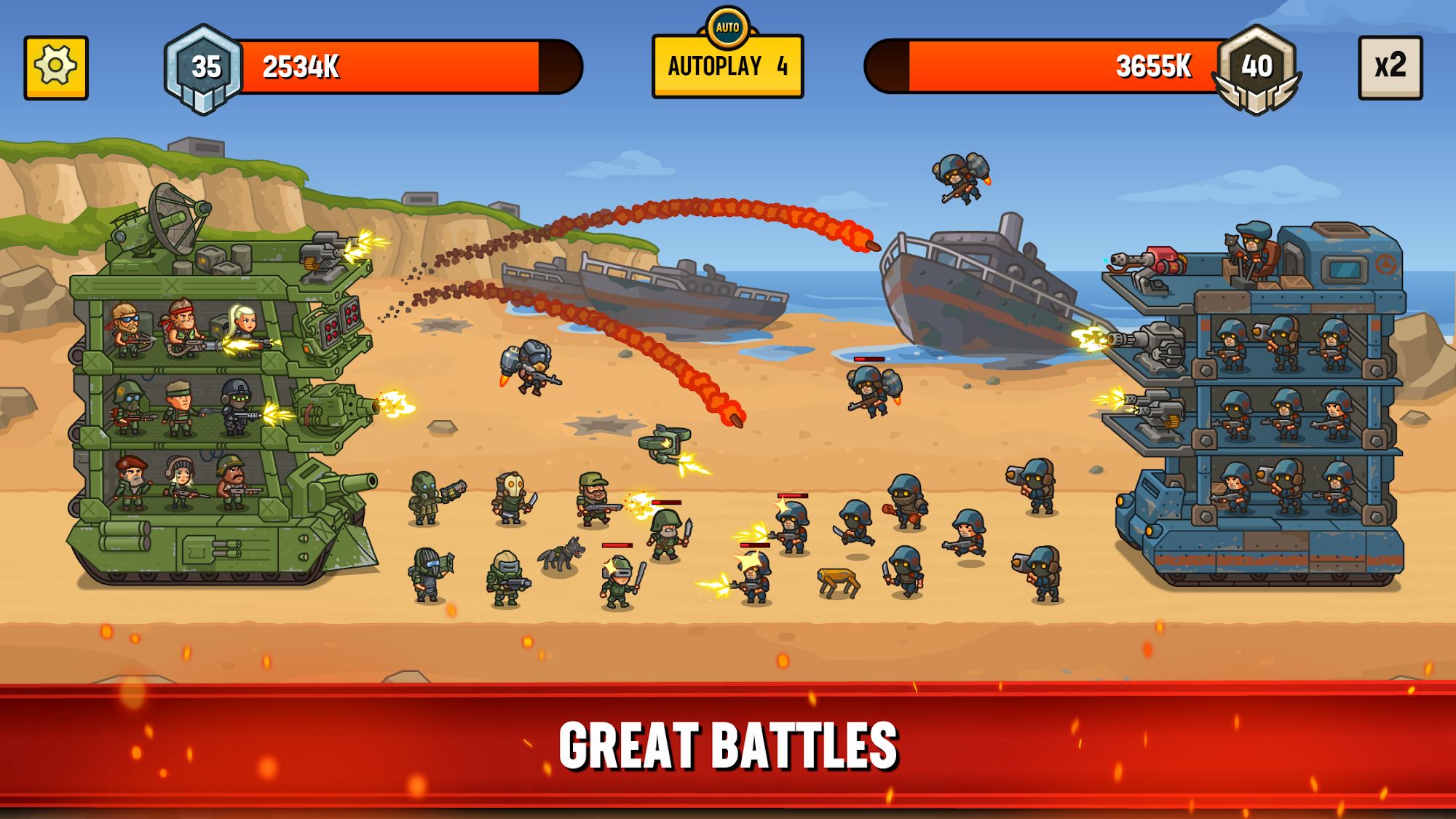 Gameplay of the World War Defense for Android phone or tablet.