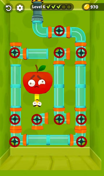 Gameplay of the Worm out: Brain teaser & fruit for Android phone or tablet.