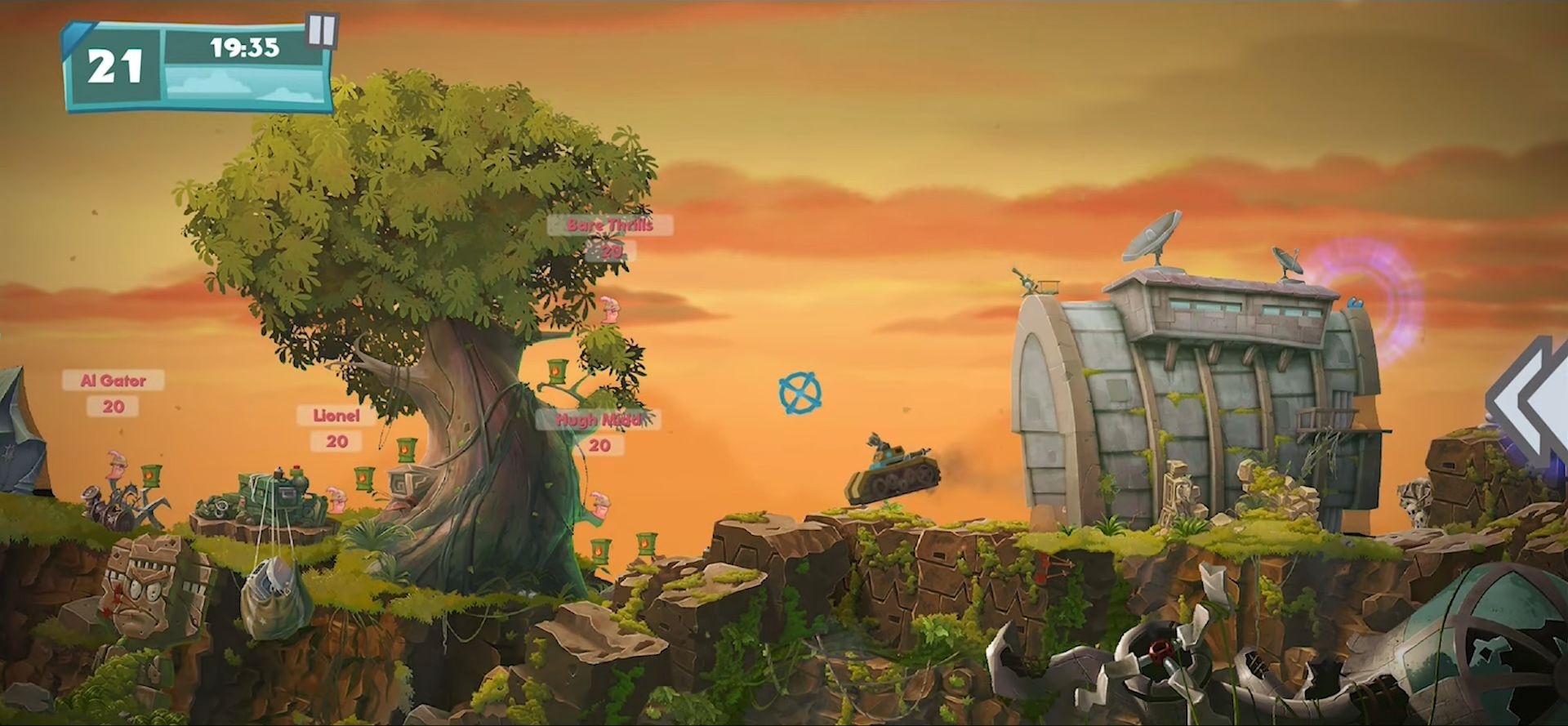 Gameplay of the Worms W.M.D: Mobilize for Android phone or tablet.