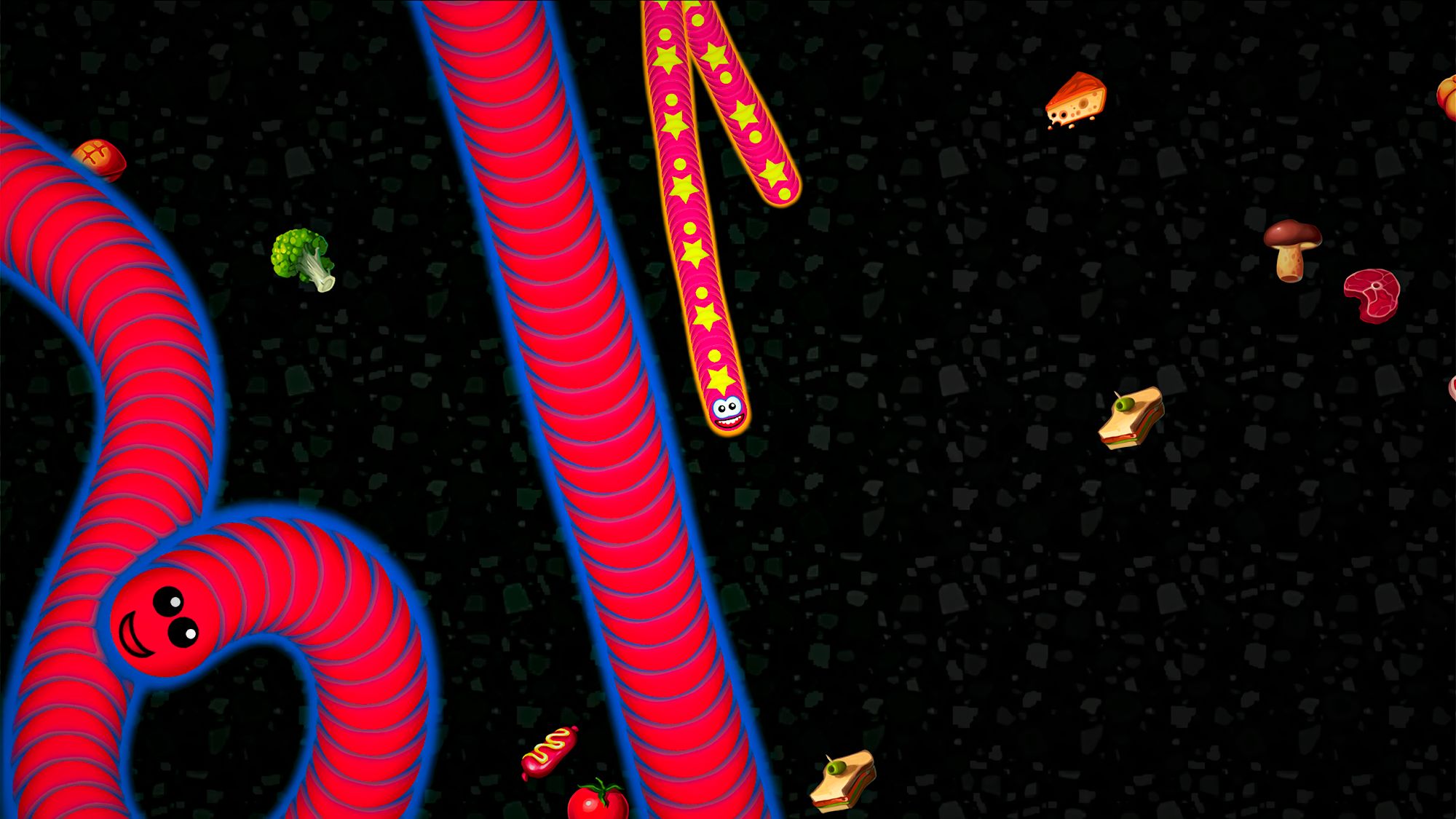 Gameplay of the Worms Zone .io - Hungry Snake for Android phone or tablet.