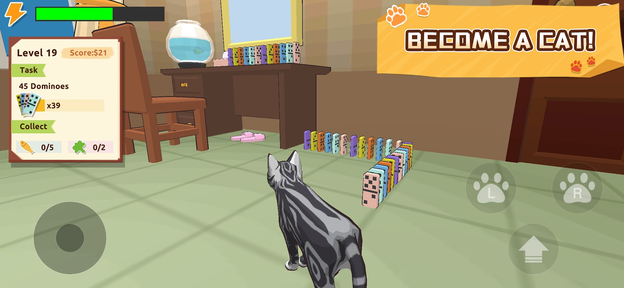 Gameplay of the Wreck It Cat for Android phone or tablet.