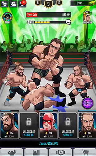Gameplay of the WWE tap mania for Android phone or tablet.