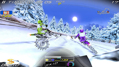 Gameplay of the Xtrem snowbike for Android phone or tablet.