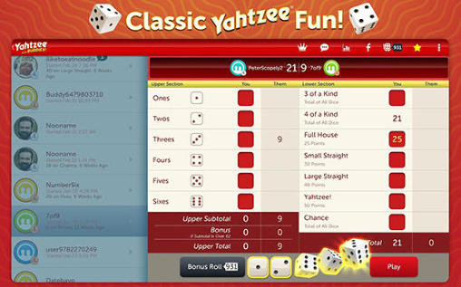 Full version of Android apk app Yahtzee with buddies for tablet and phone.