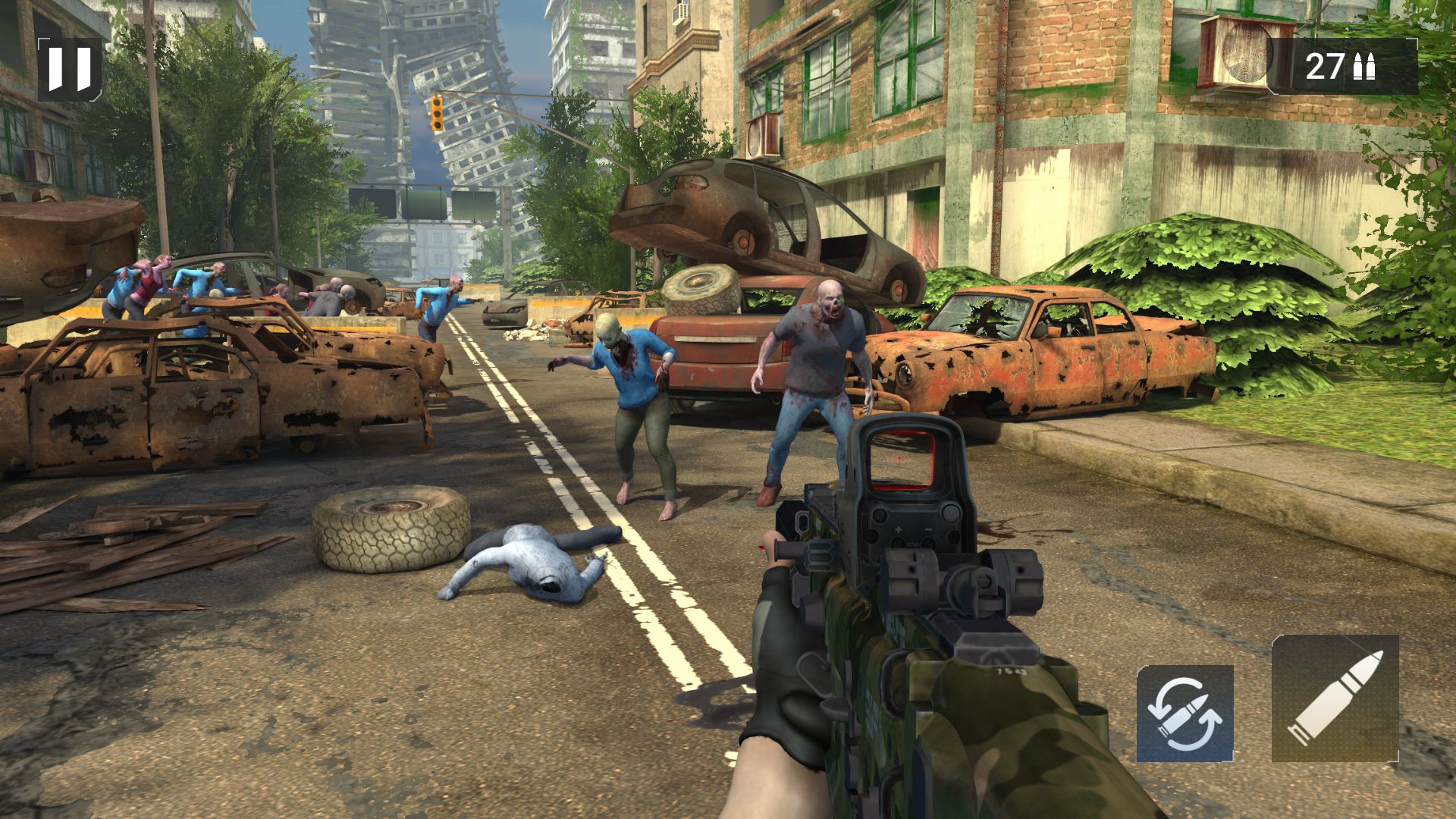Gameplay of the Zombie Apocalypse: Doomsday-Z for Android phone or tablet.