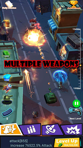 Gameplay of the Zombie hunter battle: Survival gun shooter arena for Android phone or tablet.