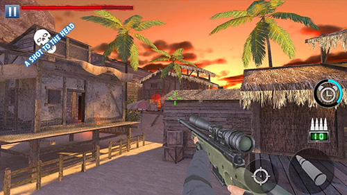 Gameplay of the Zombie hunter: Battleground rules for Android phone or tablet.