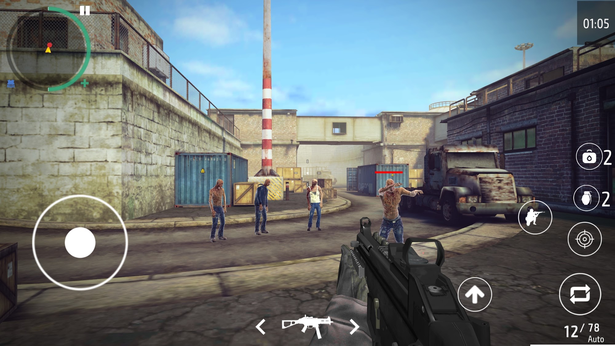 Gameplay of the Zombie Shooter - fps games for Android phone or tablet.