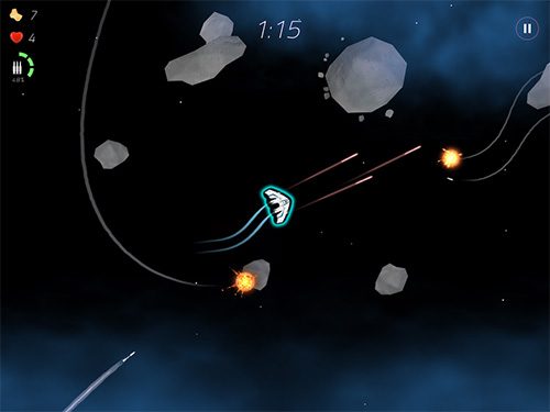 2 minutes in space: Missiles and asteroids survival - Android game screenshots.